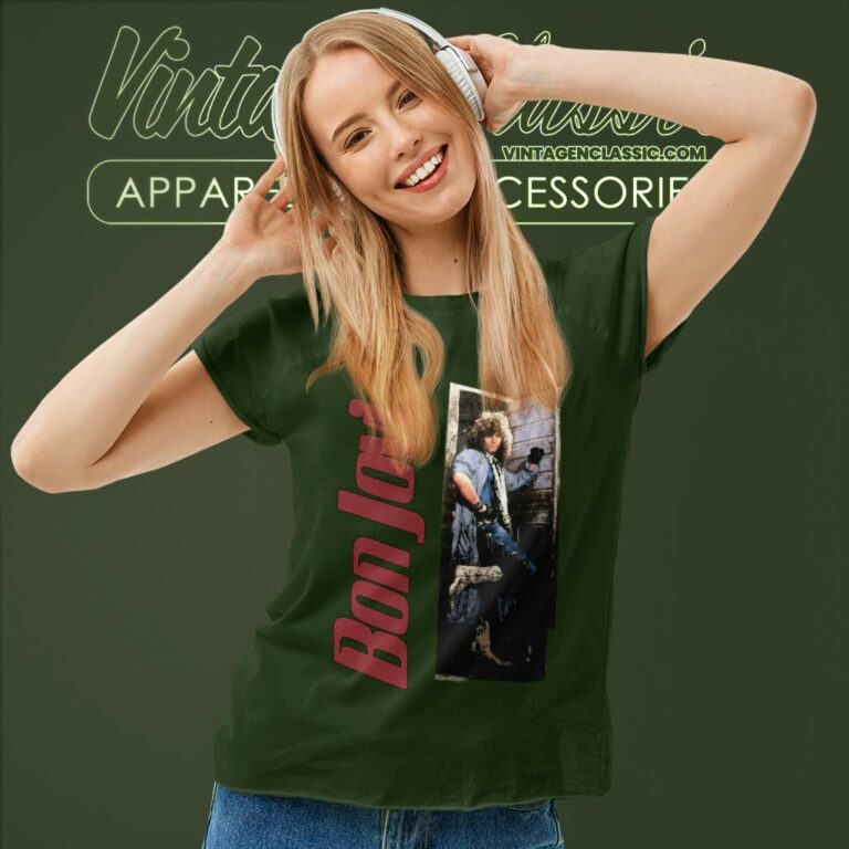 Bon Jovi Shirt Slippery When Wet World Tour Women TShirt Bon Jovi Shirt Slippery When Wet World Tour Women TShirt