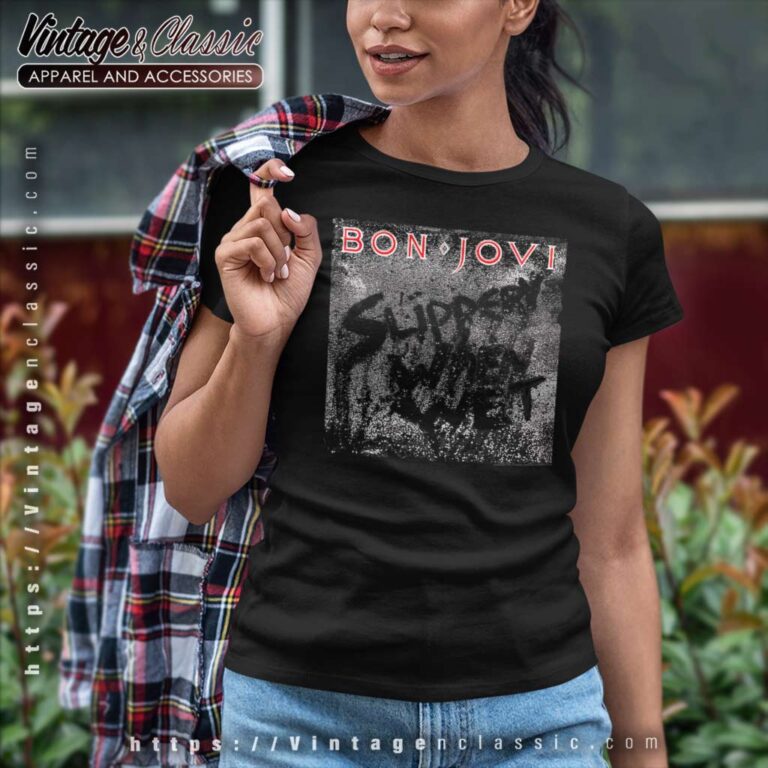 Bon Jovi Slippery Cover Women TShirt Bon Jovi Slippery Cover Women TShirt