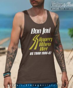 Bon Jovi Slippery When Wet Tour Tank Top Racerback