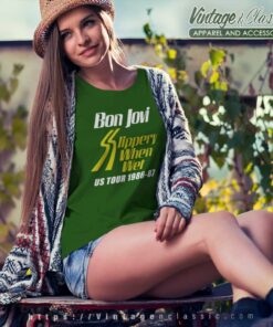 Bon Jovi Slippery When Wet Tour Women TShirt
