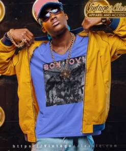 Bon Jovi Slippery When Wet V Neck TShirt