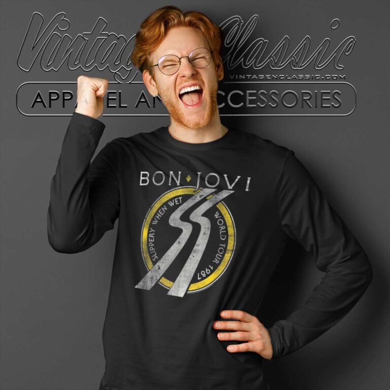 Bon Jovi Slippery When Wet World Tour Long Sleeve Tee Bon Jovi Slippery When Wet World Tour Long Sleeve Tee