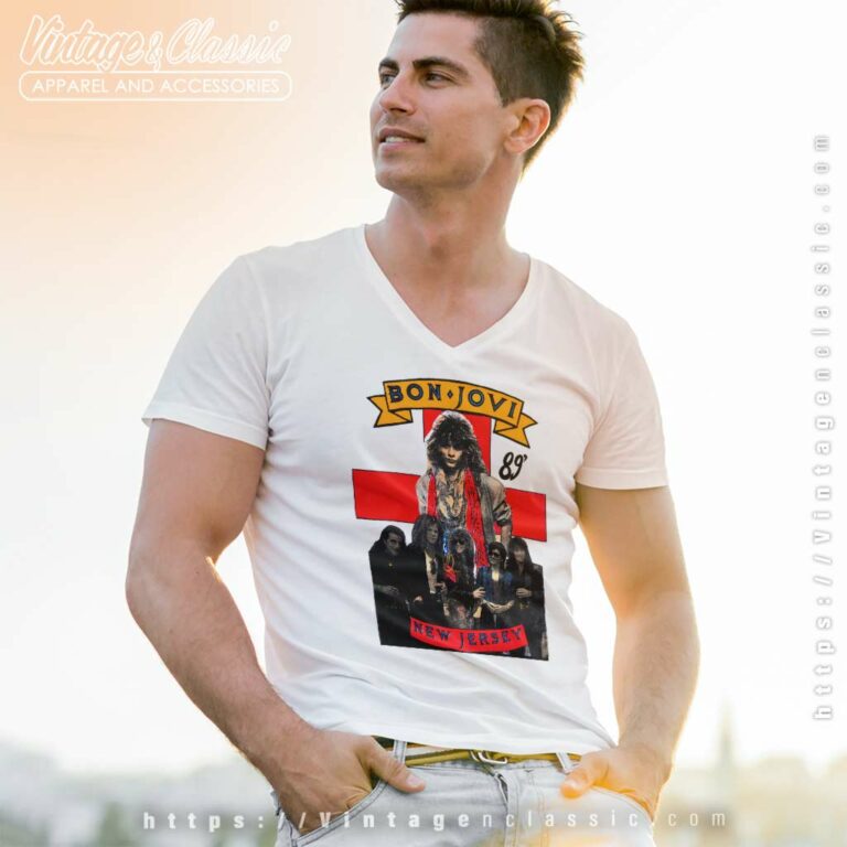 Bon Jovi The Syndicate Tour V Neck TShirt Bon Jovi The Syndicate Tour V Neck TShirt