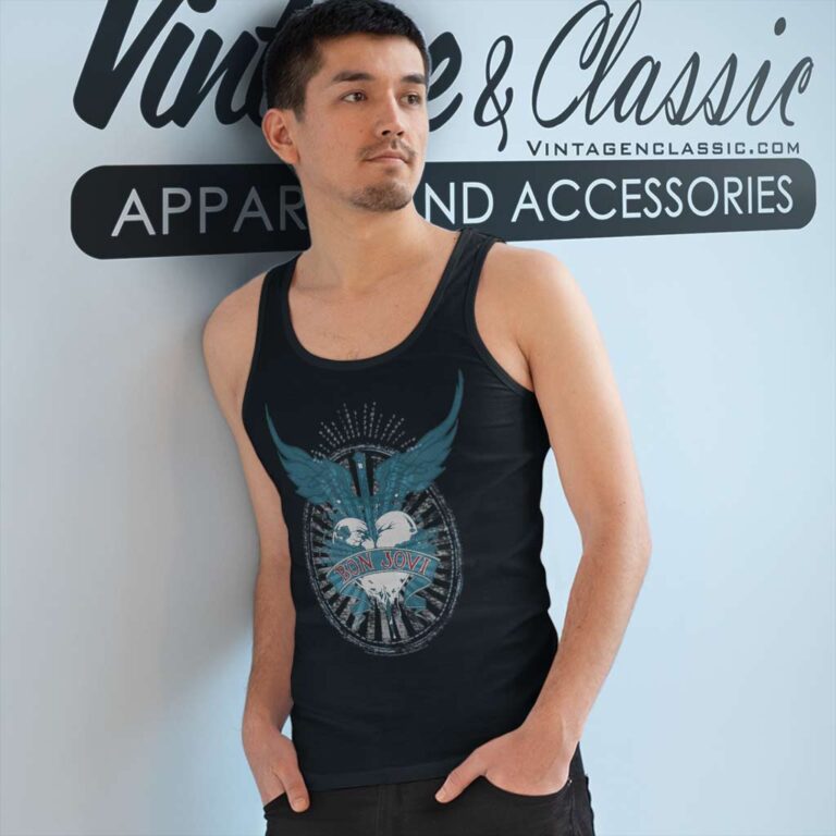 Bon Jovi Winged Heart Tank Top Racerback Bon Jovi Winged Heart Tank Top Racerback