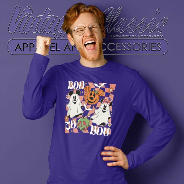 Boo Ghost Mickey Disney Halloween Long Sleeve Tee Boo Ghost Mickey Disney Halloween Long Sleeve Tee