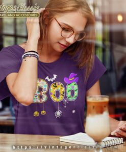 Boo Halloween Spiders Ghosts Pumpkin And Witch Hat Shirt 5 Boo Halloween Spiders Ghosts Pumpkin And Witch Hat Women TShirt