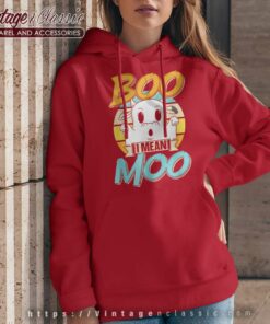 Boo I Mean Moo Cows Blue Ghost Cow Halloween Hoodie