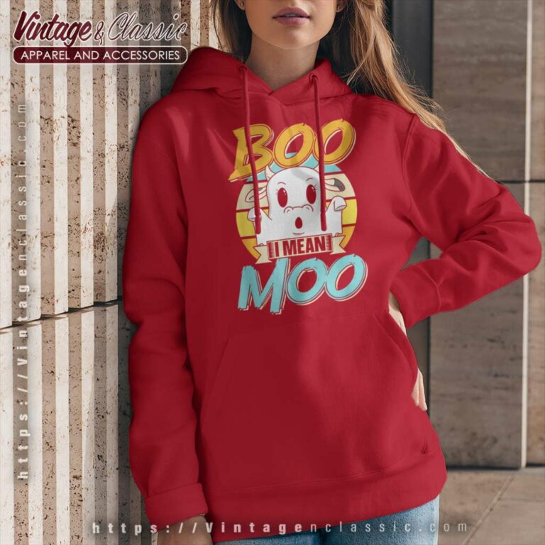 Boo I Mean Moo Cows Blue Ghost Cow Halloween Hoodie Boo I Mean Moo Cows Blue Ghost Cow Halloween Hoodie