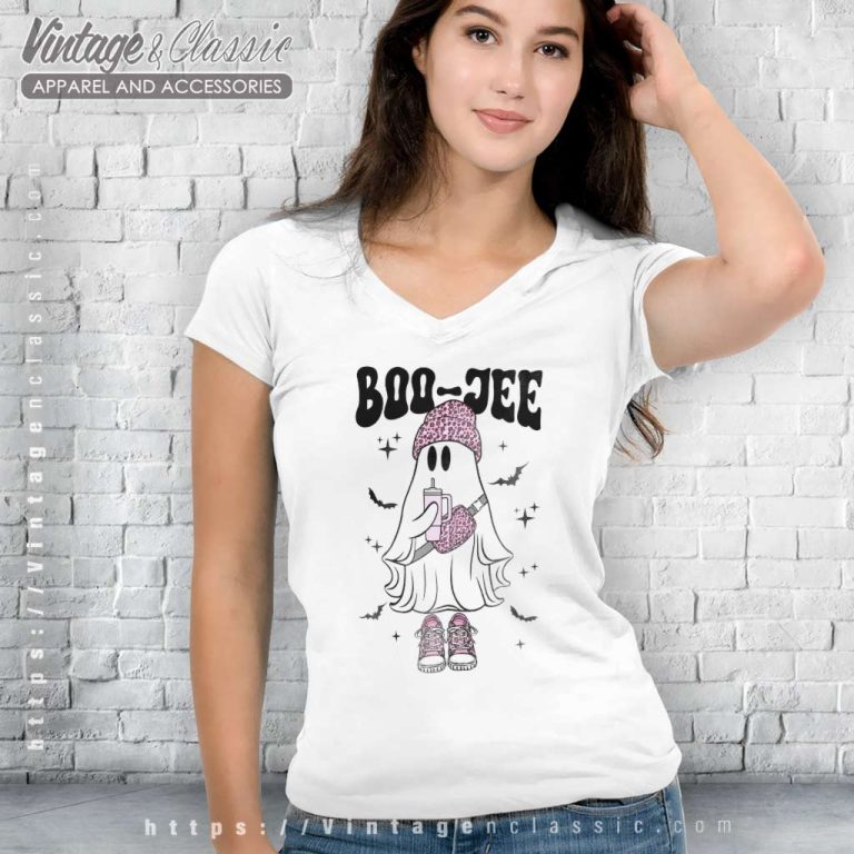 Boo Jee Ghost Halloween Spooky Season V Neck TShirt Boo Jee Ghost Halloween Spooky Season V Neck TShirt