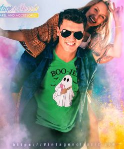 Boo Jee Ghost Shirt Boojee Ghost With Cup V Neck TShirt