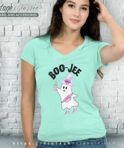 Boo Jee Ghost Shirt Spooky Vibes V Neck TShirt