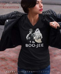 Boo Jee Ghost With Halloween Horror V Neck TShirt