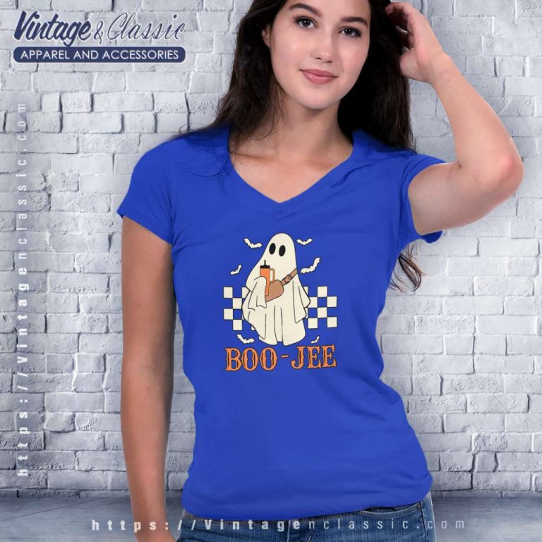 Boo Jee Halloween Ghost V Neck TShirt Boo Jee Halloween Ghost V Neck TShirt