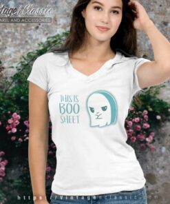 Boo Sheet Shirt Funny Cute Nerdy V Neck TShirt