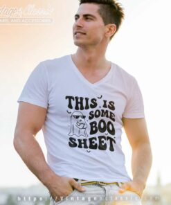 Boo Sheet Shirt Halloween Ghost Funny Gift V Neck TShirt