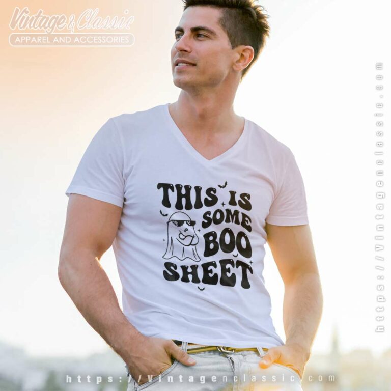 Boo Sheet Shirt Halloween Ghost Funny Gift V Neck TShirt Boo Sheet Shirt Halloween Ghost Funny Gift V Neck TShirt