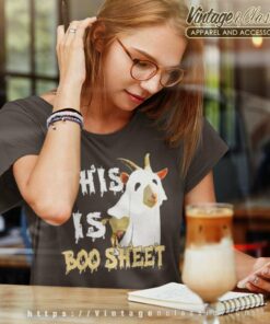Boo Sheet Shirt This Is The Boo Sheet Ghost Goat Halloween Women TShirt