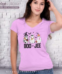 Boojee Ghost Shirt Witch Spooky Halloween V Neck TShirt