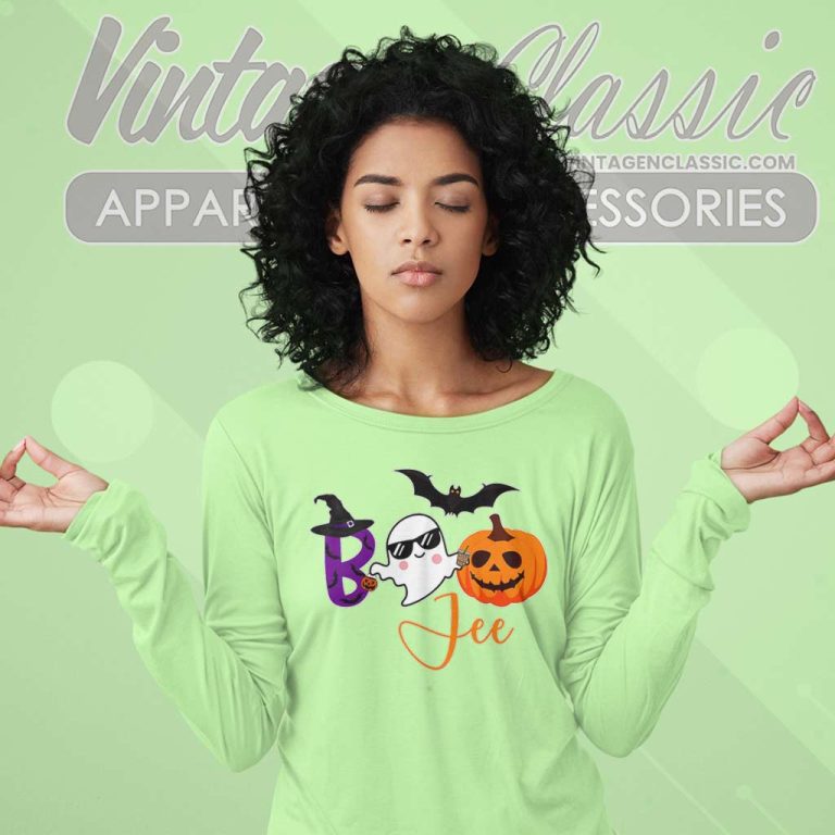 Boojee Ghost With Cup Pumpkin Long Sleeve Tee Boojee Ghost With Cup Pumpkin Long Sleeve Tee
