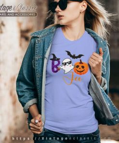 Boojee Ghost With Cup Pumpkin V Neck TShirt