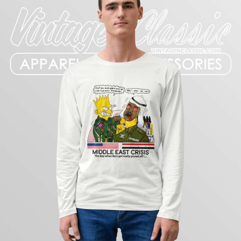 Bootleg Bart Middle East Crisis Long Sleeve Tee Bootleg Bart Middle East Crisis Long Sleeve Tee