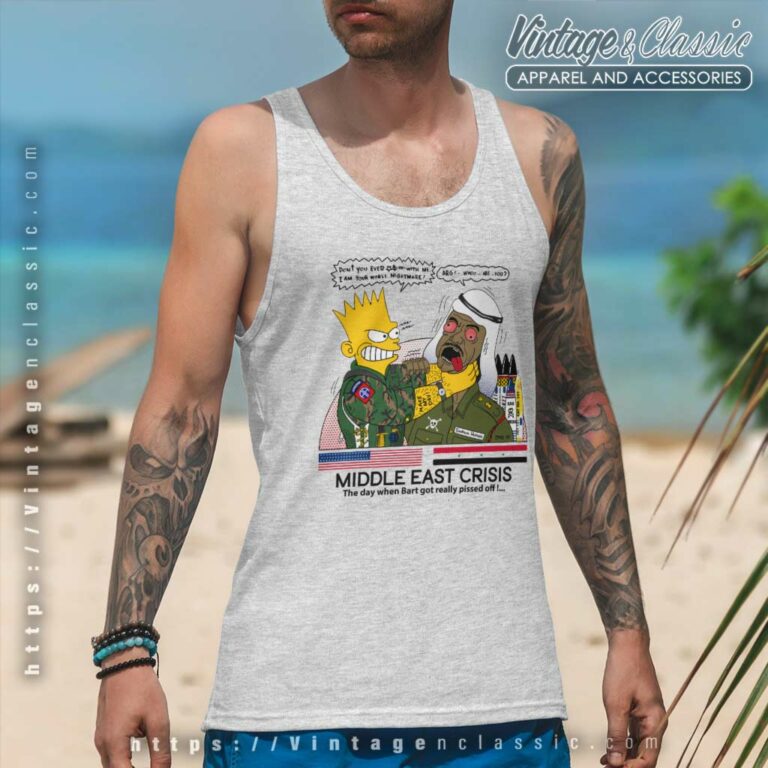 Bootleg Bart Middle East Crisis Tank Top Racerback Bootleg Bart Middle East Crisis Tank Top Racerback