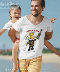 Bootleg Bart Simpson Radical Bruins Boston Stanley Cup V Neck TShirt