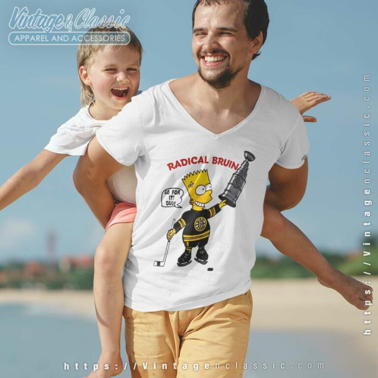 Bootleg Bart Simpson Radical Bruins Boston Stanley Cup V Neck TShirt Bootleg Bart Simpson Radical Bruins Boston Stanley Cup V Neck TShirt