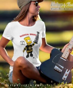 Bootleg Bart Simpson Radical Bruins Boston Stanley Cup Women TShirt