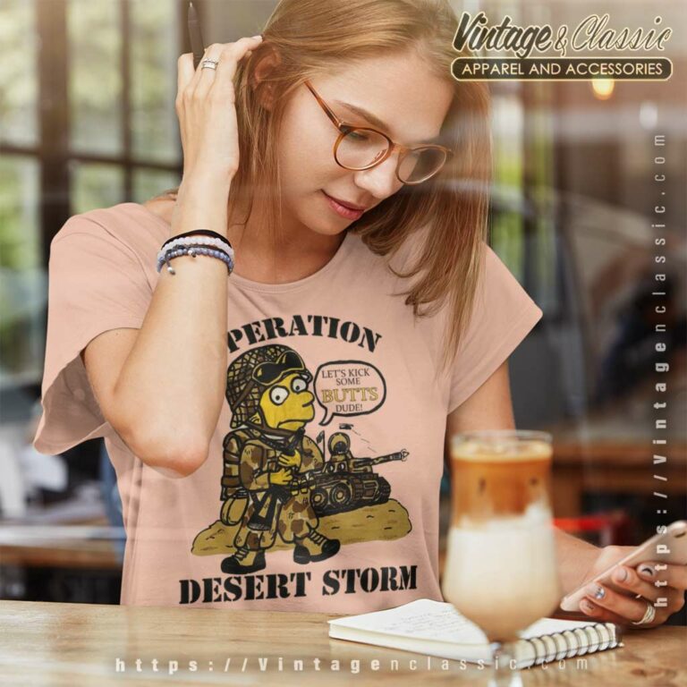 Bootleg Bart Simpsons Desert Storm Women TShirt Bootleg Bart Simpsons Desert Storm Women TShirt