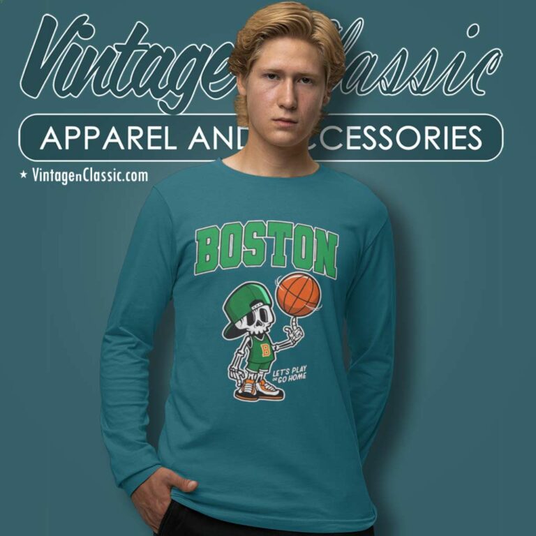 Boston Basketball Skeleton Mascot Classic Long Sleeve Tee Boston Basketball Skeleton Mascot Classic Long Sleeve Tee