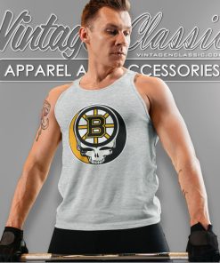 Boston Bruins Grateful Dead Steal Your Face Hockey Tank Top Racerback