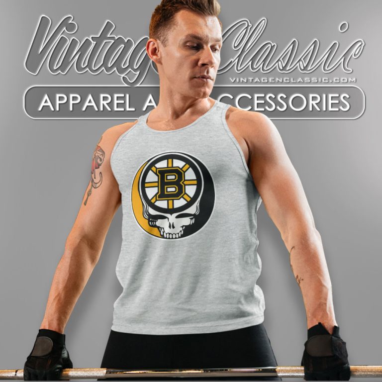 Boston Bruins Grateful Dead Steal Your Face Hockey Tank Top Racerback Boston Bruins Grateful Dead Steal Your Face Hockey Tank Top Racerback