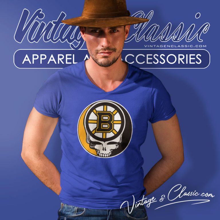 Boston Bruins Grateful Dead Steal Your Face Hockey V Neck TShirt Boston Bruins Grateful Dead Steal Your Face Hockey V Neck TShirt