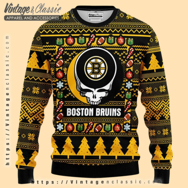 Boston Bruins Grateful Dead Ugly Sweater Ugly Christmas Sweater Boston Bruins Grateful Dead Ugly Sweater Ugly Christmas Sweater