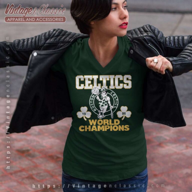 Boston Celtics 1986 Nba Champions V Neck TShirt Boston Celtics 1986 Nba Champions V Neck TShirt
