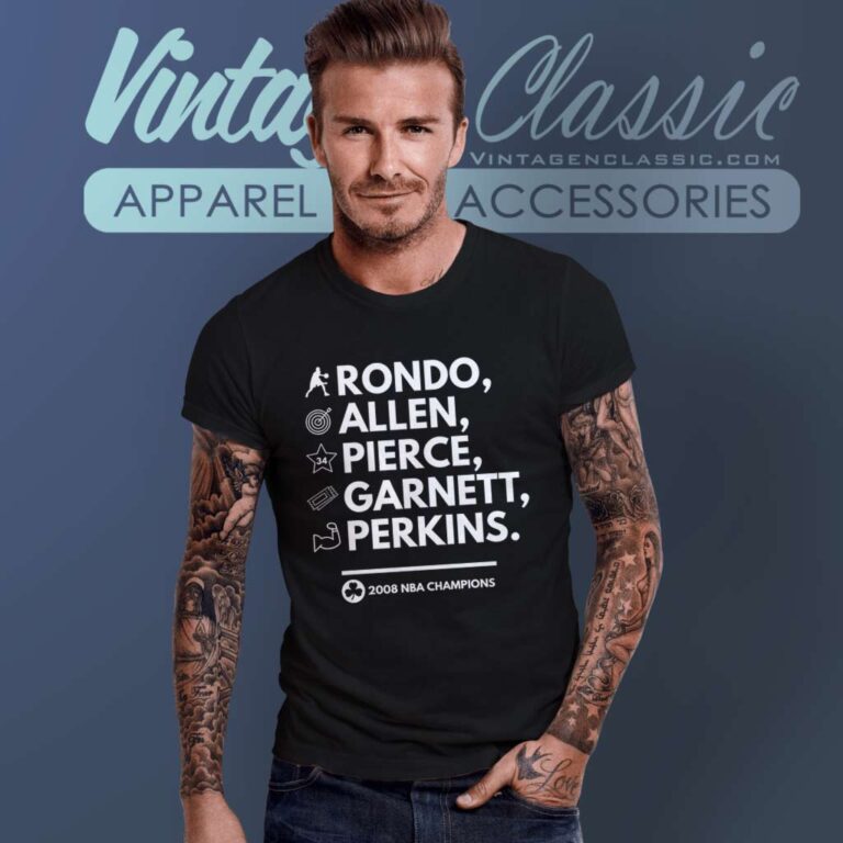 Boston Celtics 2008 Champions Rondo Allen Pierce Garnett T Shirt Boston Celtics 2008 Champions Rondo Allen Pierce Garnett T Shirt