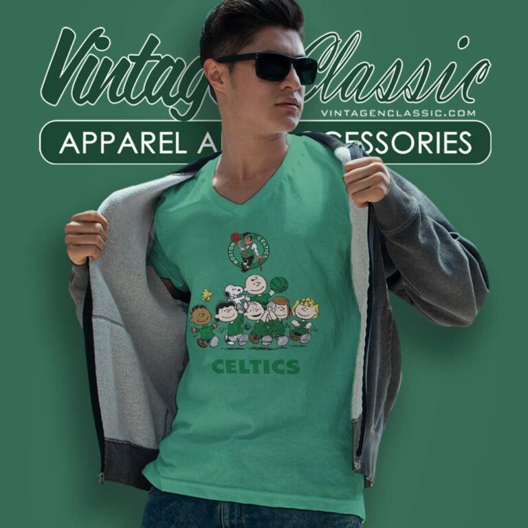 Boston Celtics Basketball Snoopy Celtics V Neck TShirt Boston Celtics Basketball Snoopy Celtics V Neck TShirt