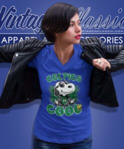 Boston Celtics Cool Snoopy V Neck TShirt