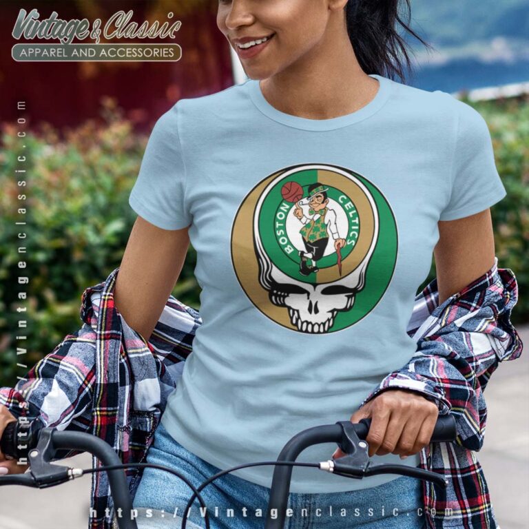 Boston Celtics Grateful Dead Light Blue T Shirt Boston Celtics Grateful Dead Light Blue T Shirt