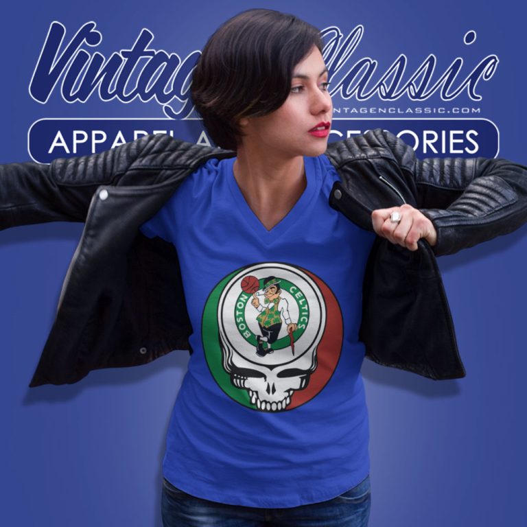 Boston Celtics Grateful Dead Steal Your Face V Neck TShirt Boston Celtics Grateful Dead Steal Your Face V Neck TShirt