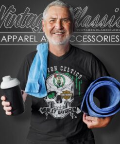 Boston Celtics Harley Davidson Skull V Neck TShirt