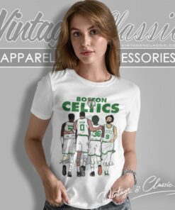 Boston Celtics Jaylen Brown Jayson Tatum Marcus Smart And Derrick White Signatures Women T Shirt