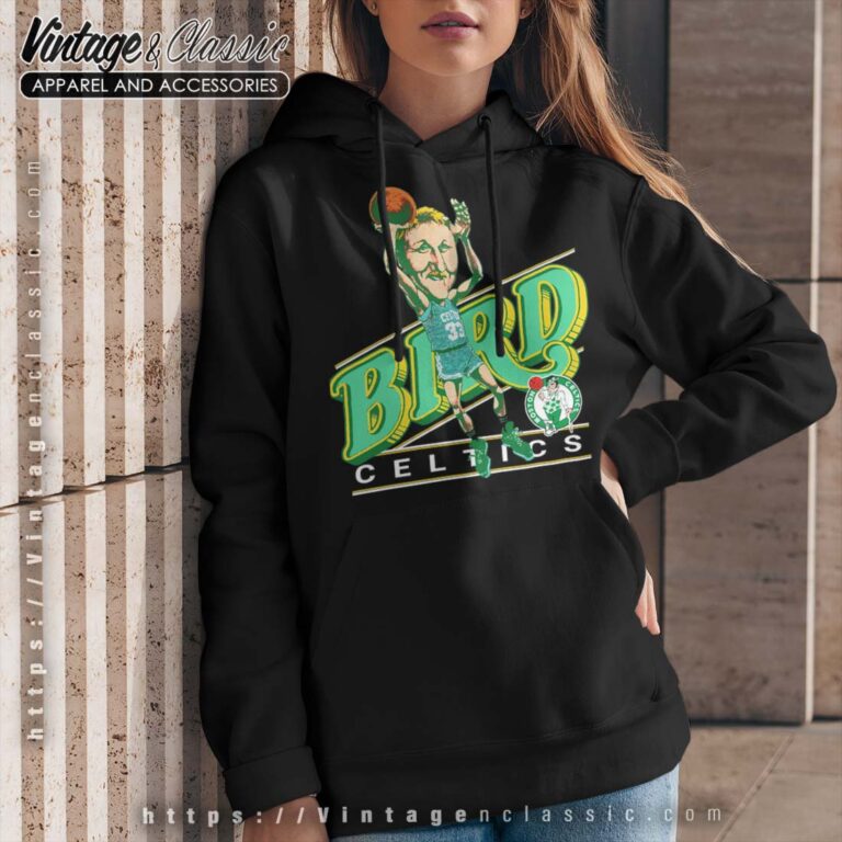 Boston Celtics Larry Bird Caricature Black Hoodie Boston Celtics Larry Bird Caricature Black Hoodie