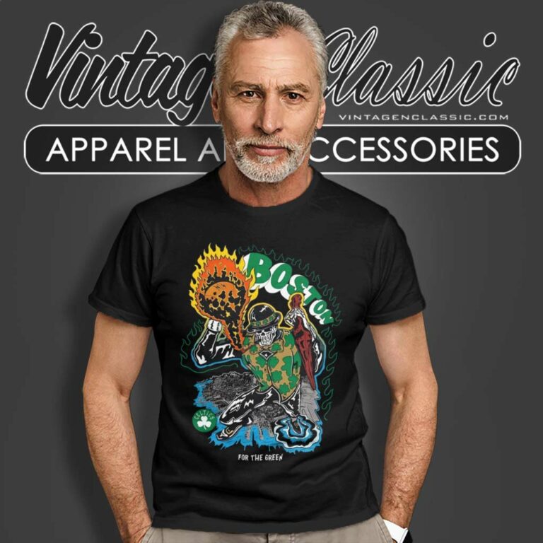 Boston Celtics Nba Fiery Sports Motif T Shirt Boston Celtics Nba Fiery Sports Motif T Shirt