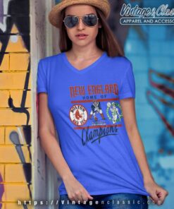 Boston Celtics New England Patriots Boston Red Sox Logo V Neck TShirt