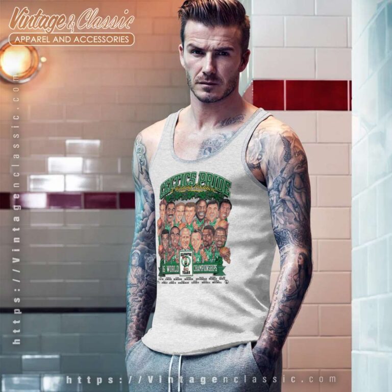 Boston Celtics Pride 50 Years Caricature Tank Top Racerback Boston Celtics Pride 50 Years Caricature Tank Top Racerback