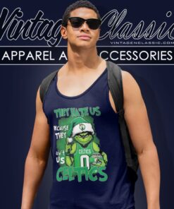 Boston Celtics Santa Grinch They Hate Us Because They Aint Us Tank Top Racerback
