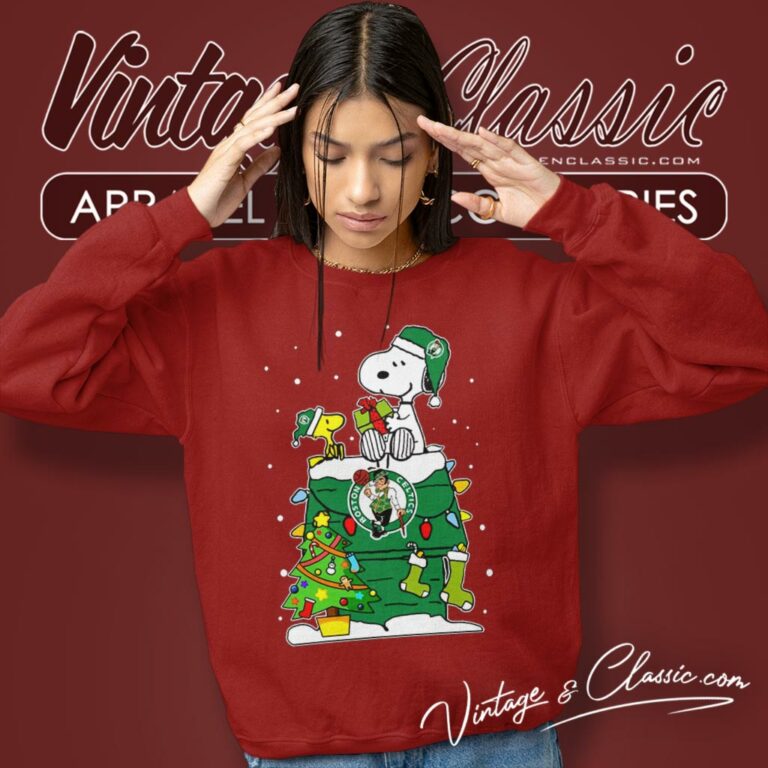 Boston Celtics Santa Snoopy Merry Christmas Sweatshirt Boston Celtics Santa Snoopy Merry Christmas Sweatshirt