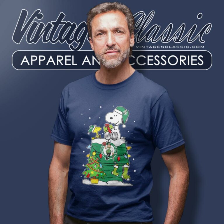 Boston Celtics Santa Snoopy Merry Christmas T Shirt Boston Celtics Santa Snoopy Merry Christmas T Shirt